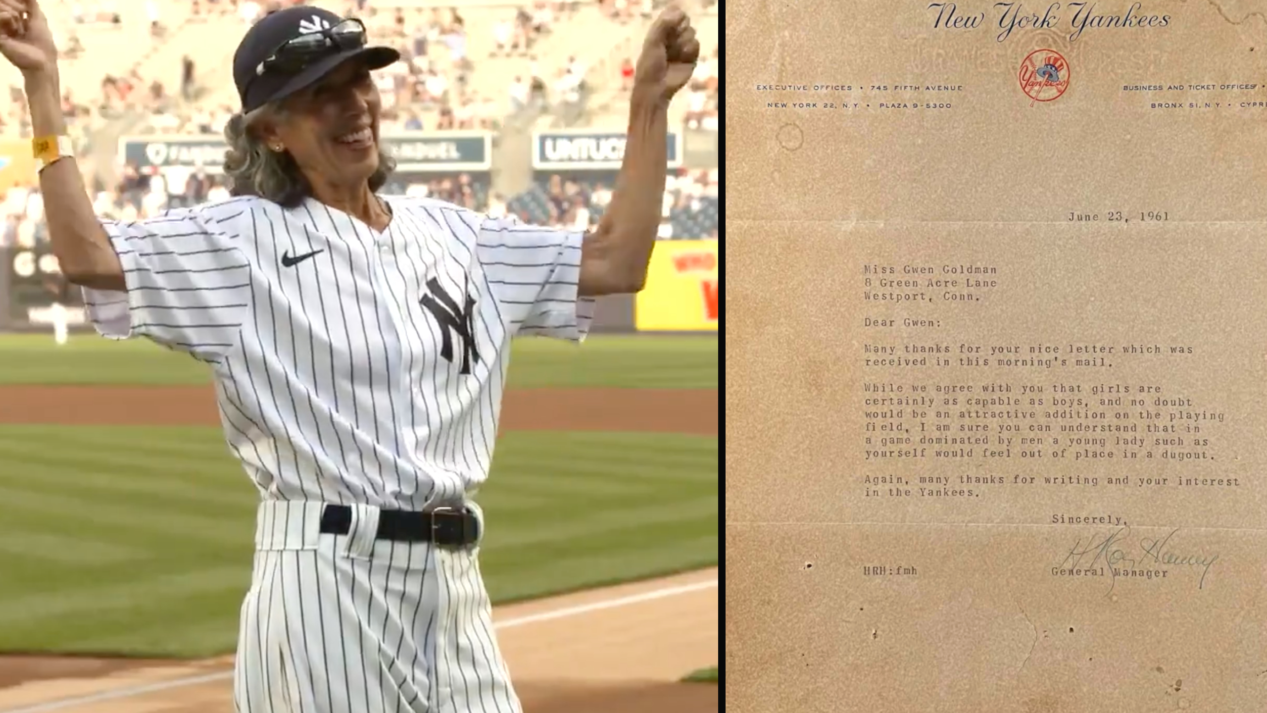 70 yr old Bat Girl for Yankees