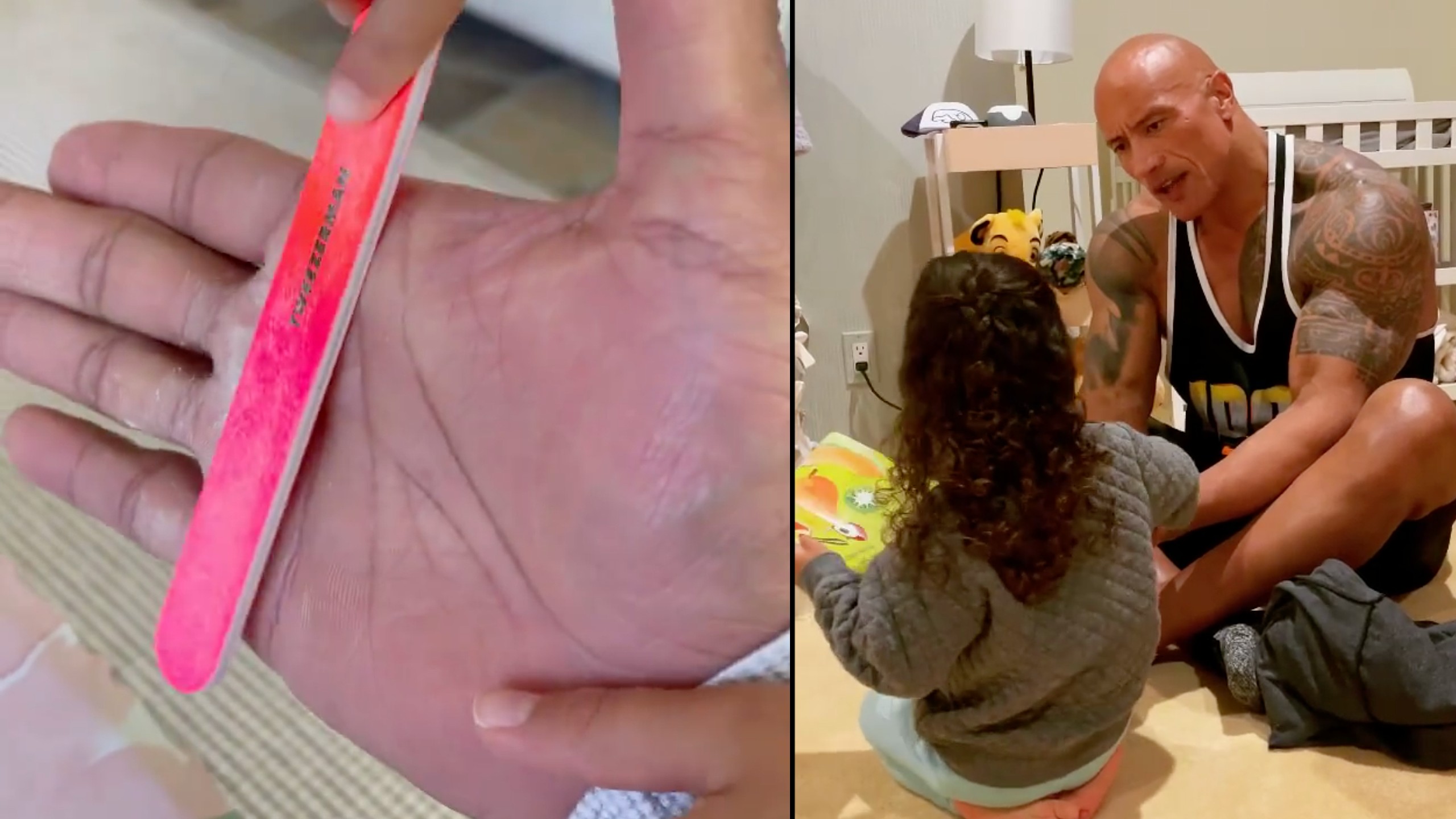 The Rock's daughter gives spa treatment for callused hands