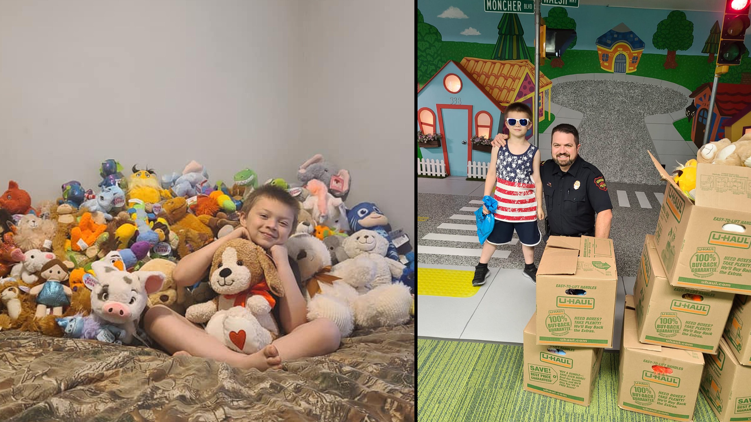 8-Year-old donates stuffed animals for his birthday