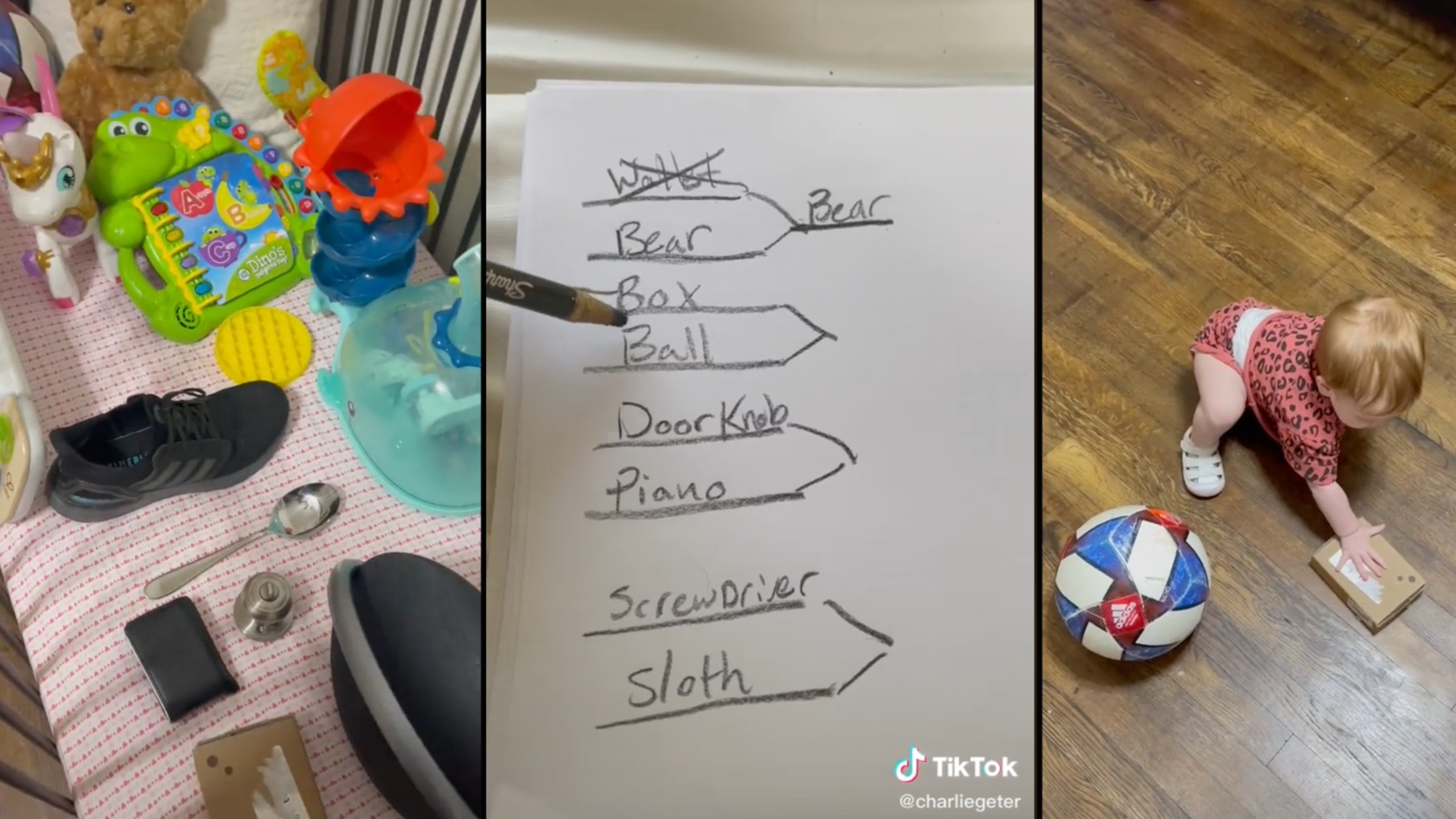 Dad creates hilarious baby toy vs. household item bracket