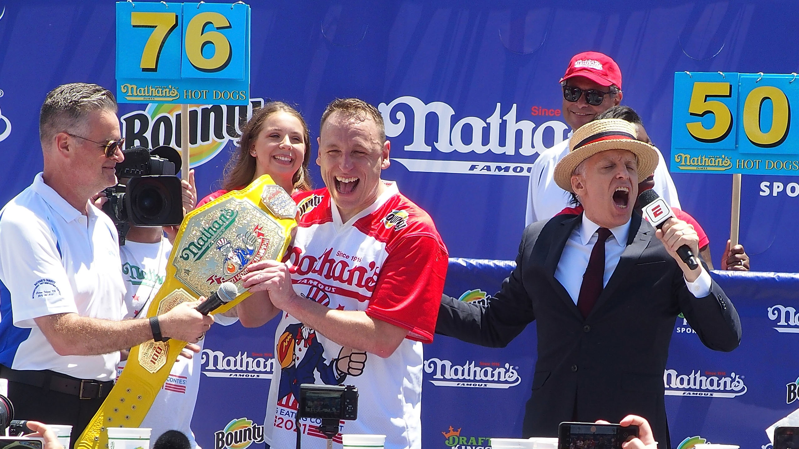 Joey Jaws Hot Dog Eating Champion