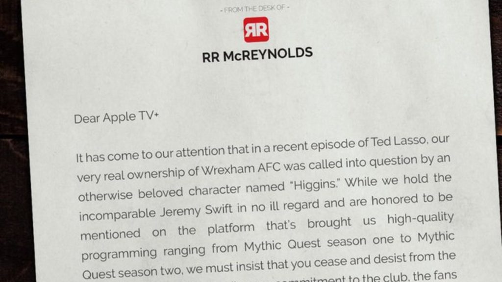 Ryan Reynolds and Rob McElhenny Fire Back At Ted Lasso