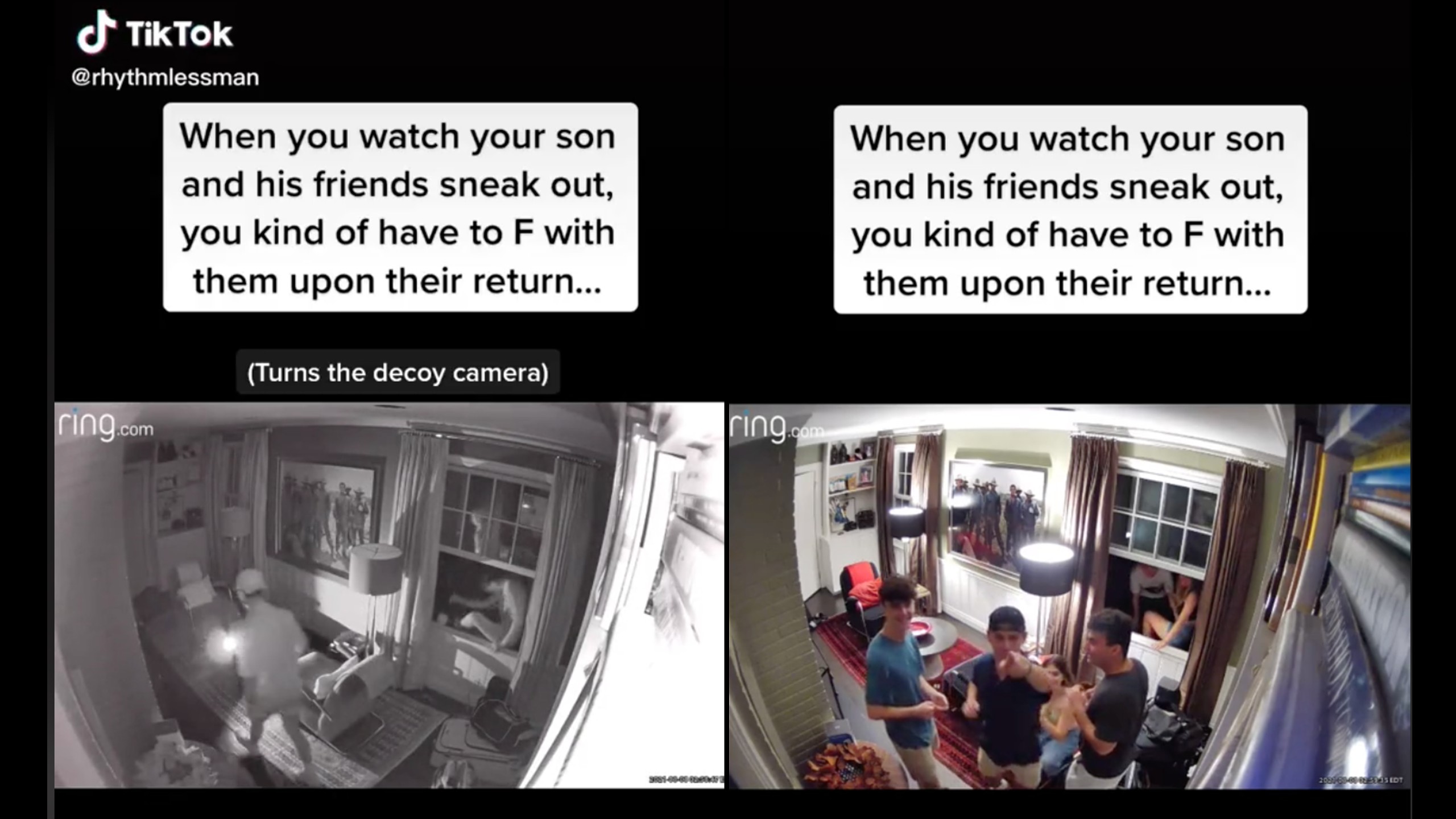 Dad gets payback after catching son sneaking out