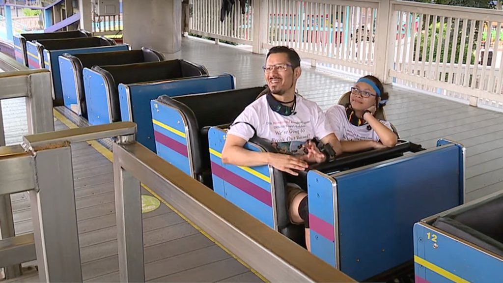 Dad and daughter break roller coaster record