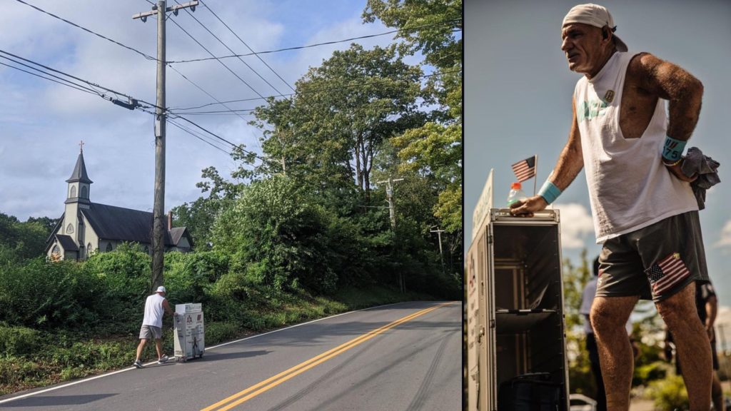 Retired flight attendant pushes beverage cart 200 miles to commemorate 9/11