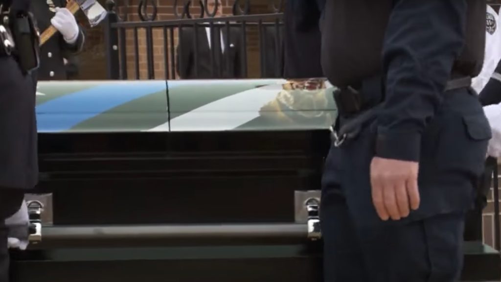 Fallen police dog gets custom-painted casket and hero's farewell