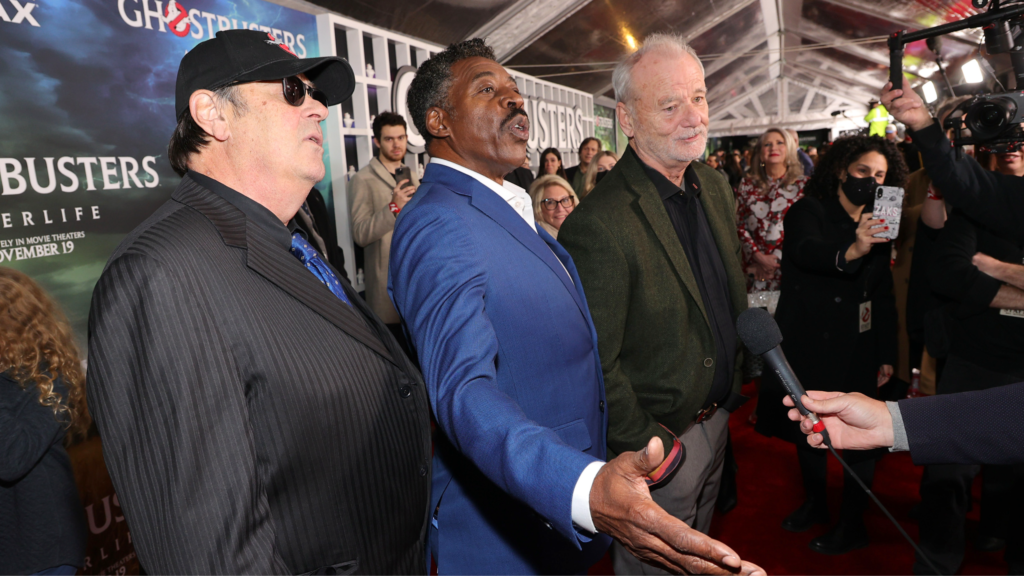 Dan Aykroyd, Ernie Hudson and Bill Murray attend the GHOSTBUSTERS: AFTERLIFE World Premiere on November 15, 2021 in New York City.