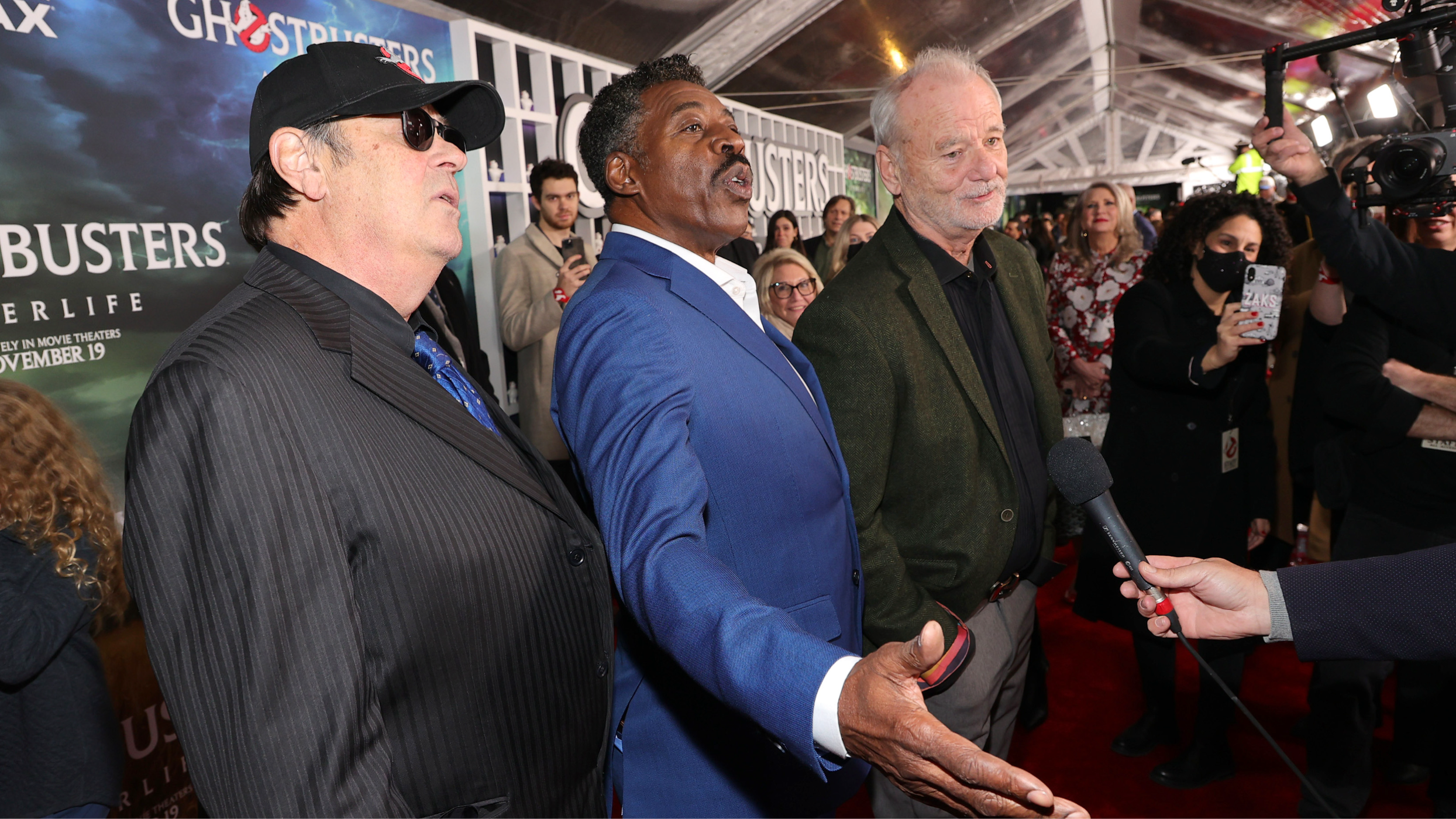 Dan Aykroyd, Ernie Hudson and Bill Murray attend the GHOSTBUSTERS: AFTERLIFE World Premiere on November 15, 2021 in New York City.