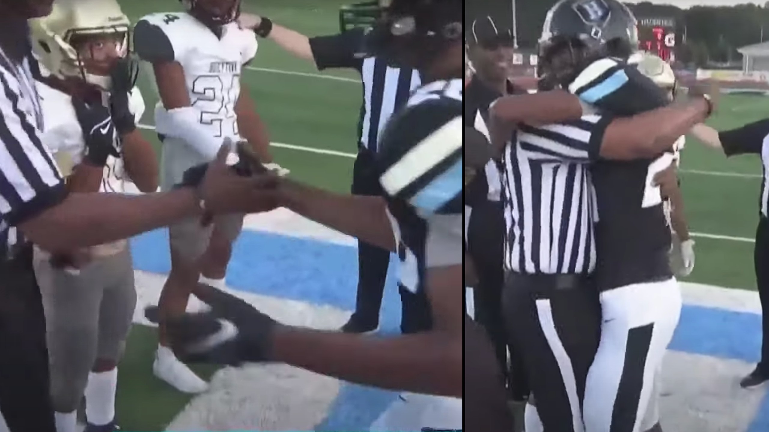 Dad Returns From Deployment, Dresses as Referee to Surprise Son at Football Game