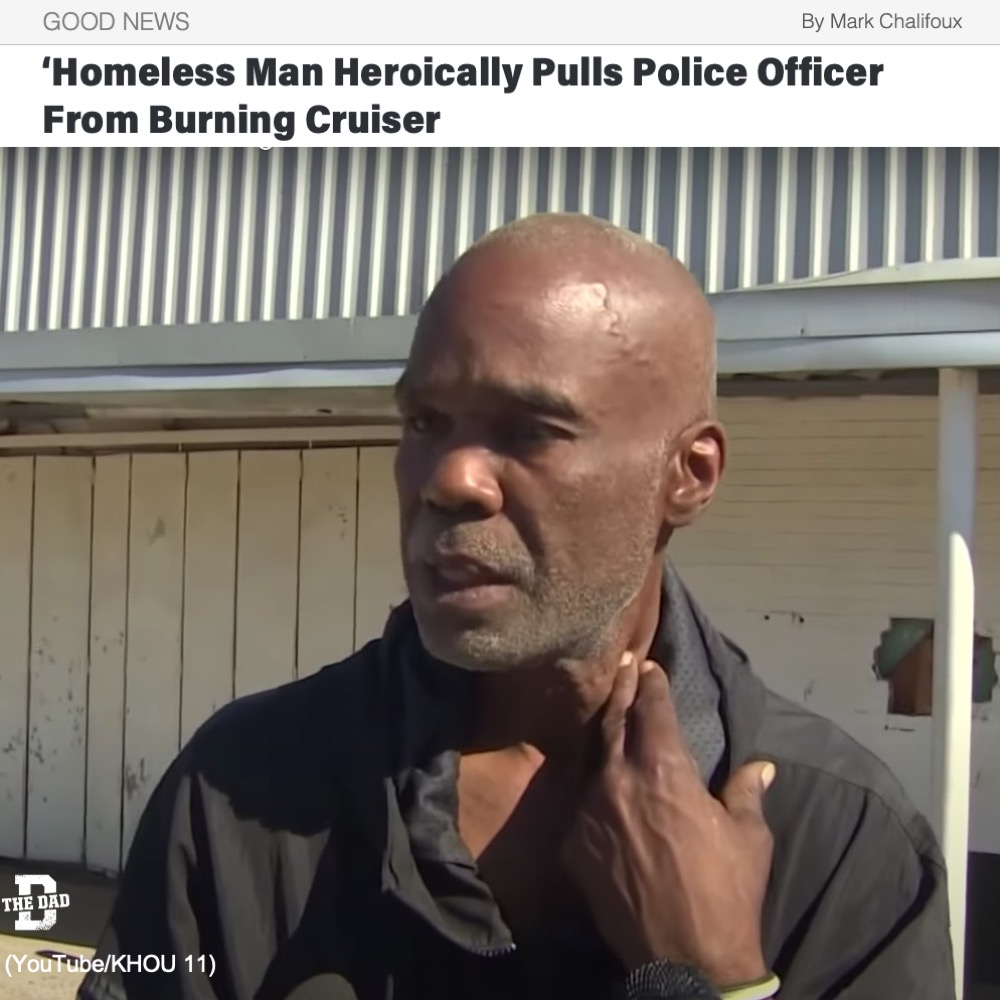 POSTED Homeless Man Heroically Pulls Police Officer From Burning Cruiser